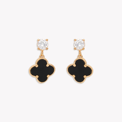 Kimora Black Clover Stud Earring