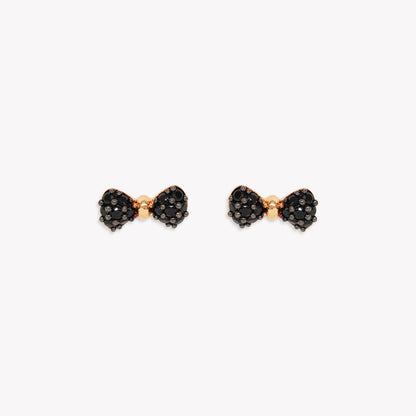 Laia Black Ribbon Stud Earring