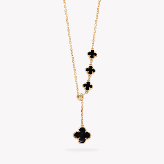 Alora Black Clover Necklace