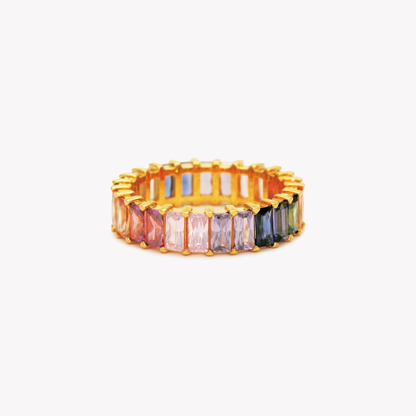Allure Sparkling Rainbow Baguette Ring