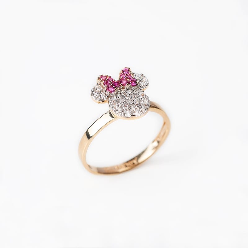 Sparkling Minnie Pink Yellow Ring