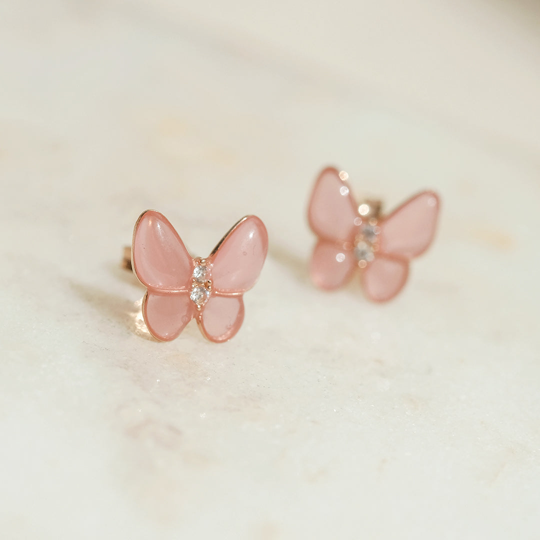 Catalina Pink Butterfly Stud Earring