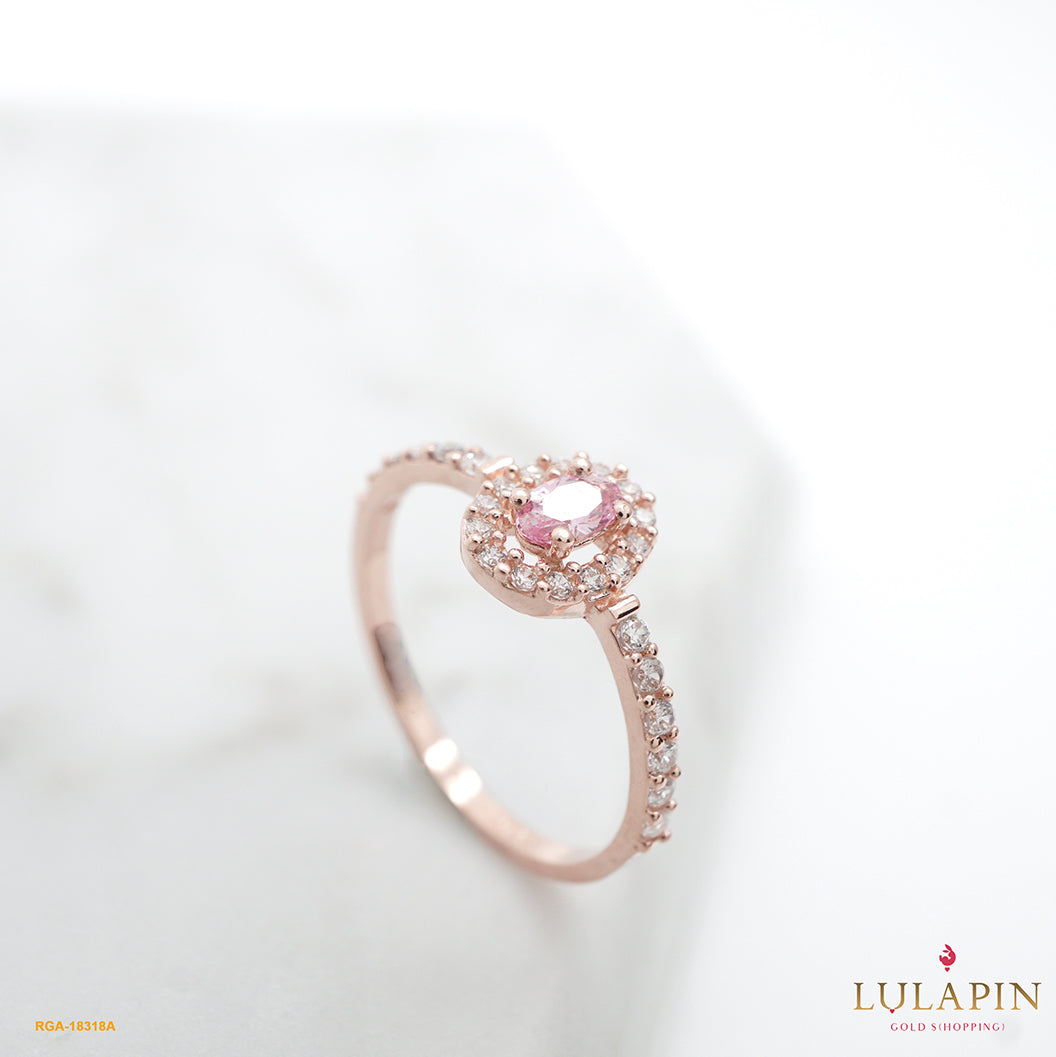 Dazzling Pink Solitaire Rose Ring