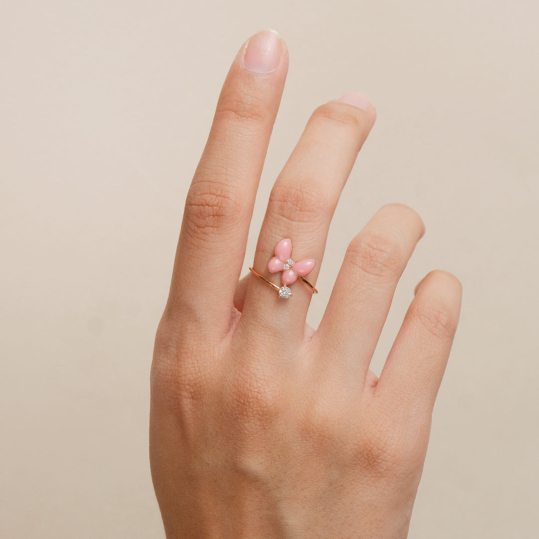 Catalina Pink Butterfly Ring
